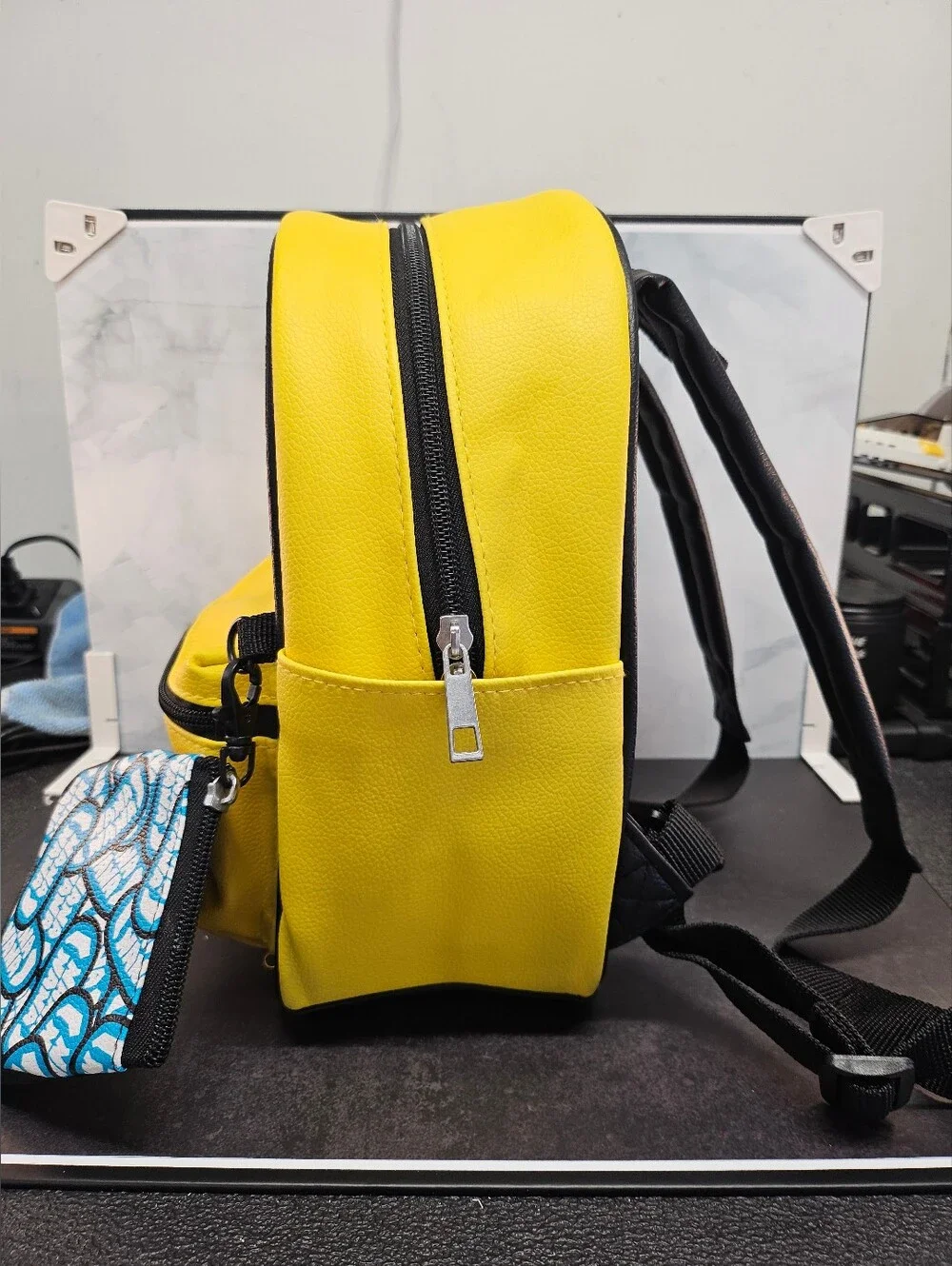 Yellow Emoji Kids Backpack with Coin Pouch